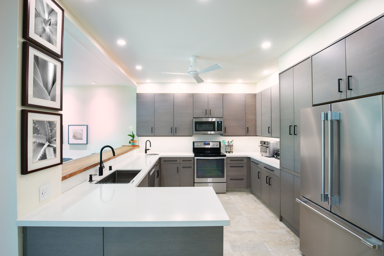 Home Improvement Remodeled Contemporary Kitchen Design In Residential Condominium Apartment Home